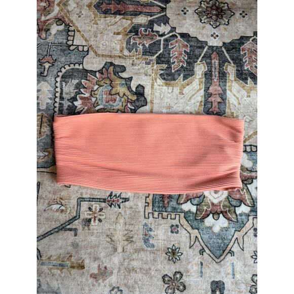 Seafolly Australia Swim Bandeau Top Peach Light Pink coral Bikini Swim Size 10 - Picture 1 of 5